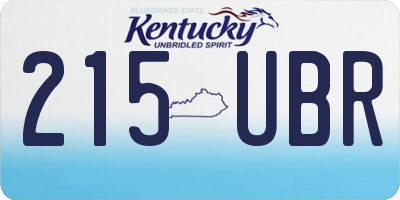 KY license plate 215UBR