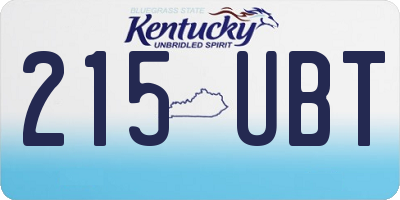 KY license plate 215UBT