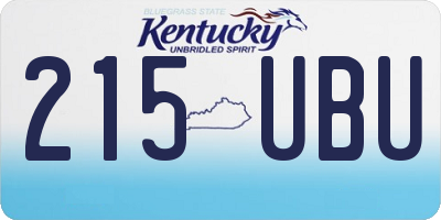 KY license plate 215UBU