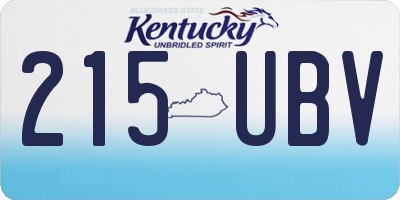 KY license plate 215UBV