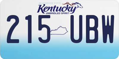 KY license plate 215UBW