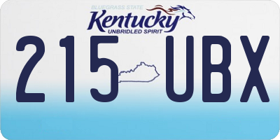 KY license plate 215UBX