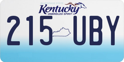 KY license plate 215UBY