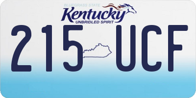 KY license plate 215UCF