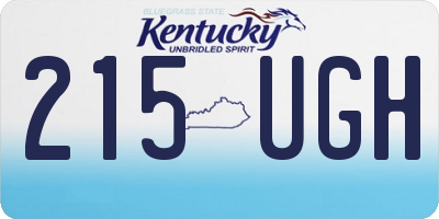 KY license plate 215UGH