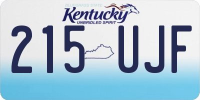 KY license plate 215UJF