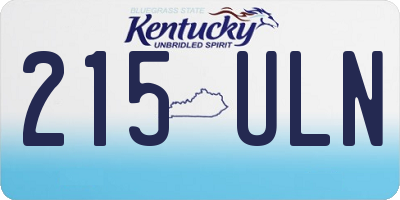 KY license plate 215ULN