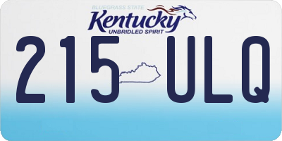 KY license plate 215ULQ