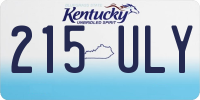 KY license plate 215ULY