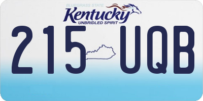 KY license plate 215UQB