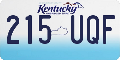 KY license plate 215UQF