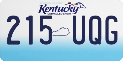 KY license plate 215UQG