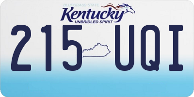 KY license plate 215UQI