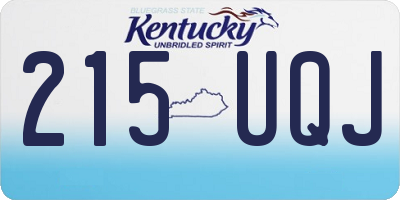 KY license plate 215UQJ