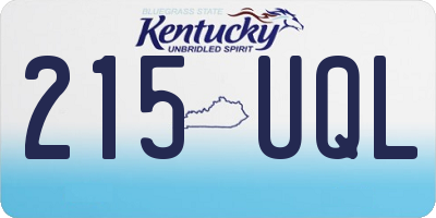 KY license plate 215UQL