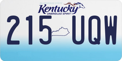 KY license plate 215UQW