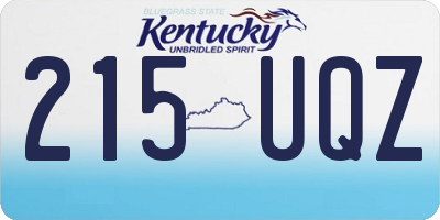 KY license plate 215UQZ