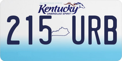 KY license plate 215URB