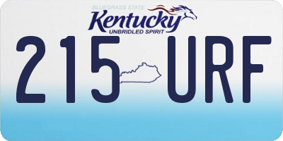 KY license plate 215URF