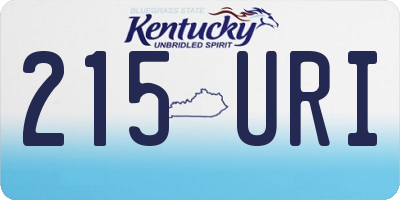 KY license plate 215URI