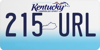 KY license plate 215URL
