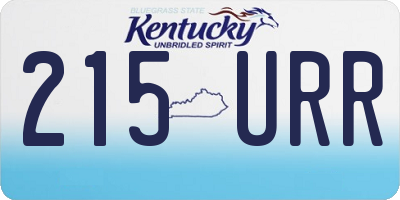KY license plate 215URR