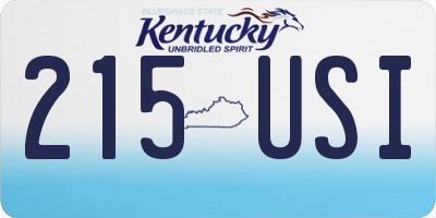 KY license plate 215USI
