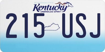 KY license plate 215USJ