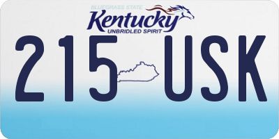 KY license plate 215USK