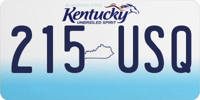 KY license plate 215USQ