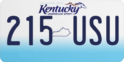 KY license plate 215USU