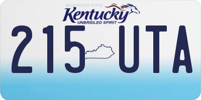 KY license plate 215UTA