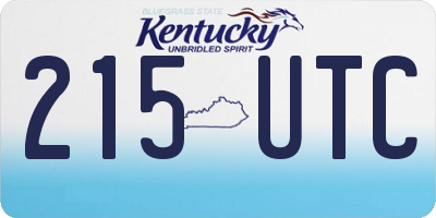 KY license plate 215UTC