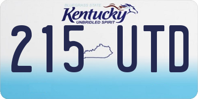 KY license plate 215UTD