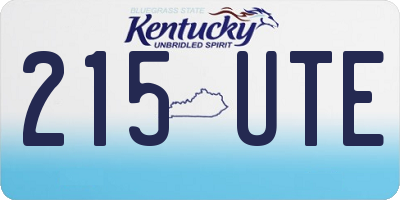 KY license plate 215UTE