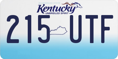 KY license plate 215UTF