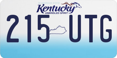 KY license plate 215UTG