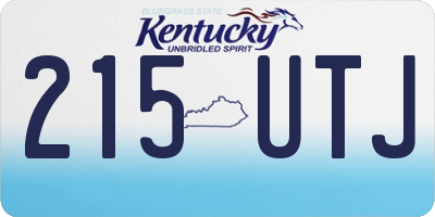 KY license plate 215UTJ