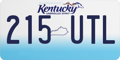KY license plate 215UTL