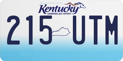 KY license plate 215UTM