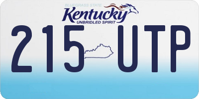 KY license plate 215UTP