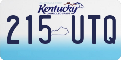 KY license plate 215UTQ