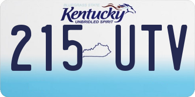 KY license plate 215UTV