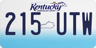 KY license plate 215UTW