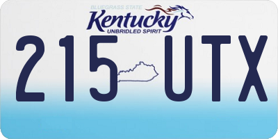 KY license plate 215UTX