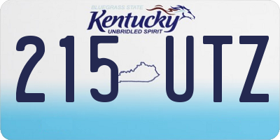 KY license plate 215UTZ