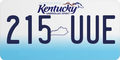 KY license plate 215UUE