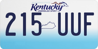 KY license plate 215UUF