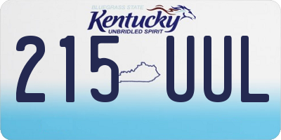 KY license plate 215UUL