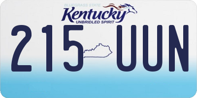 KY license plate 215UUN